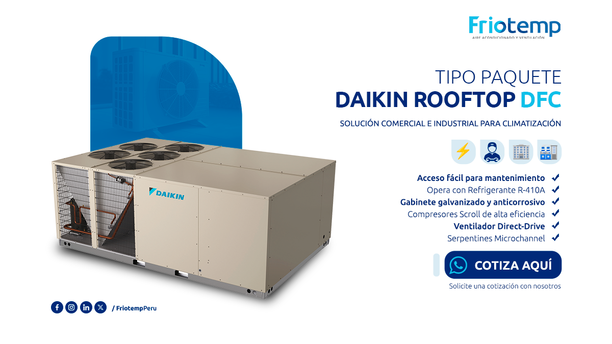 Tipo Paquete Daikin Rooftop DFC - Friotemp Perú
